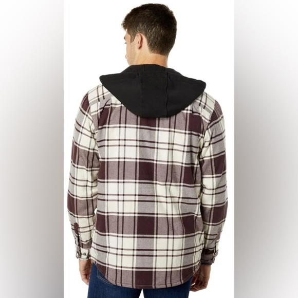 NWT CARHARTT MENS FLANNEL FLEECE LINED HOODED SHIRT JACKET. 3XL TALL. - Picture 2 of 9